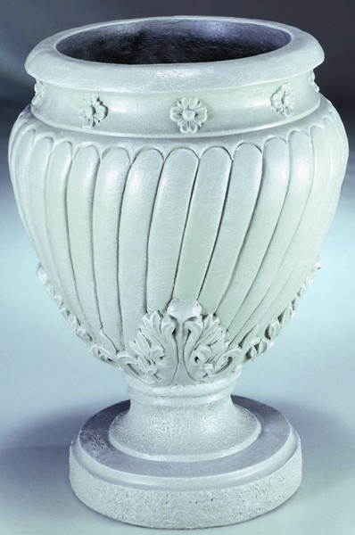 Classical Architectural Cement Vase Foliage leaf Covered Planter